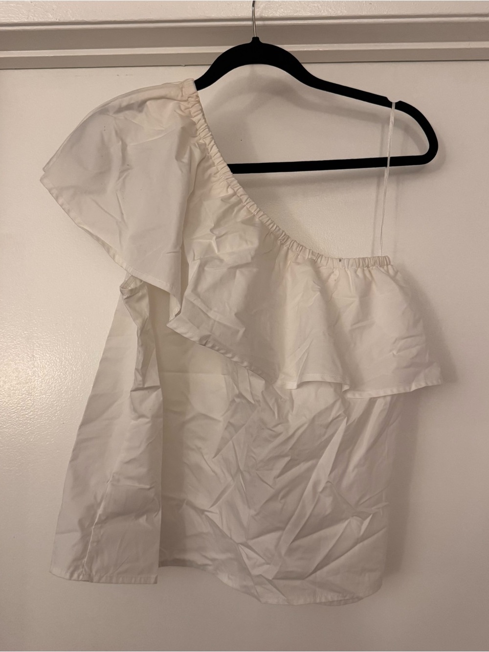 GAP White One-Shoulder Ruffle Camisole